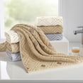 thumbnail image 4 of REGALWOVEN Geometric Pattern Cotton Decorative Hand Towels, 13 x 29 Inch Absorbent Soft Towel for Hand Drying and Face Washing Grey 4-Piece, 4 of 4