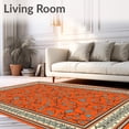 thumbnail image 2 of ODIKA 3'x5' Machine Washable Non-Slip Area Rug, Luxurious Paisley Vine Ensemble High Traffic Rug, Orange, 582843, 2 of 7