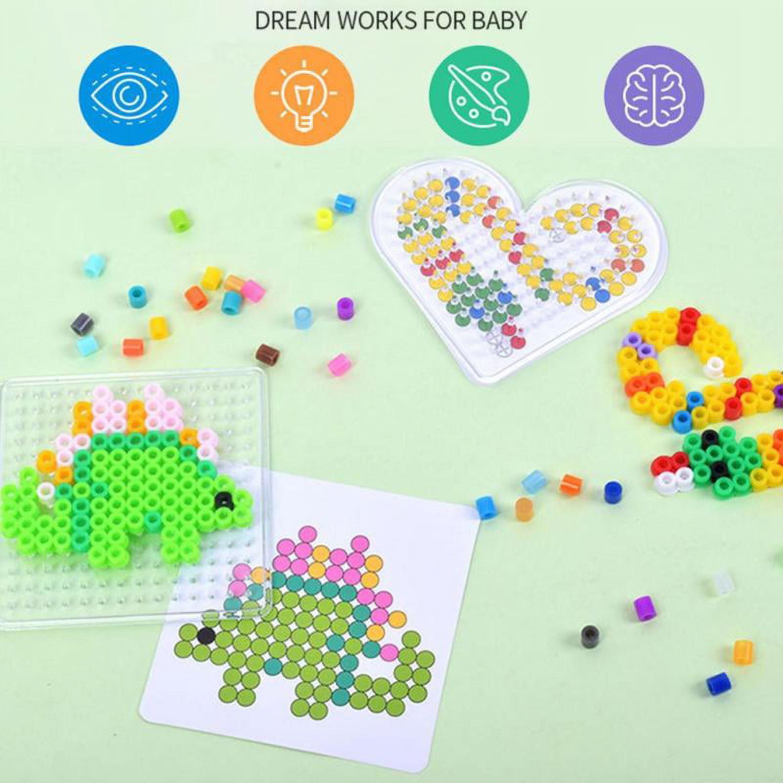 Fuse Beads Kits - Crafting Melting Bead - 5 mm Pegboards - Beads for Kids Crafts. - 12 Colors 1200pcs