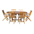 thumbnail image 4 of 7 Piece Teak Wood Santa Barbara Outdoor Patio Dining Set with Round to Oval Extension Table, 2 Arm Chairs and 4 Side Chairs, 4 of 5