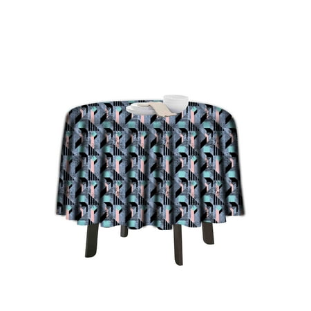 

eloria Geometric Printed Round Table Cloth Resistant Washable Decorative Table Cover for Dining Table