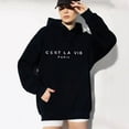 thumbnail image 4 of Sudadera con capucha y estampado de letras para mujer, primavera y otoño de 2024, sudaderas con capucha de manga larga para mujer, blusas de moda, jerséis holgados informales para mujer, 4 of 5