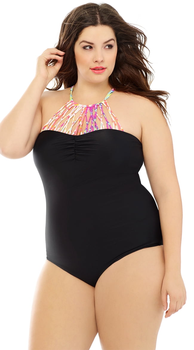 plus size rainbow bathing suit
