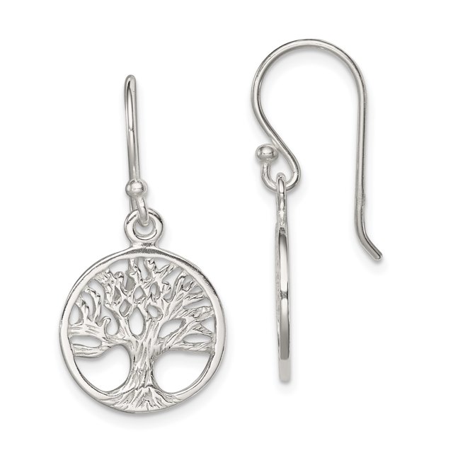 925 Sterling Silver Filigree Tree Of Life Drop Dangle Earrings Flower Gardening Outdoor Nature
