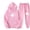 Pink, variant on Vhkiploz 2Pcs Plus Size Winter Gym Sweatsuits for Women's Long Sleeve Pullover Hoodie and Taper Joggers Solid Printed Everyday Athletic Outfit Sets