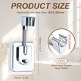 thumbnail image 2 of Uxcell 2Pcs Self-Adhesive Shower Head Holder, 360° Adjustable Handheld Shower Head Holder with Hook Removable Wall Mounted Square Bracket No Drill for Bathroom Hotel Apartment, Silver, 2 of 7