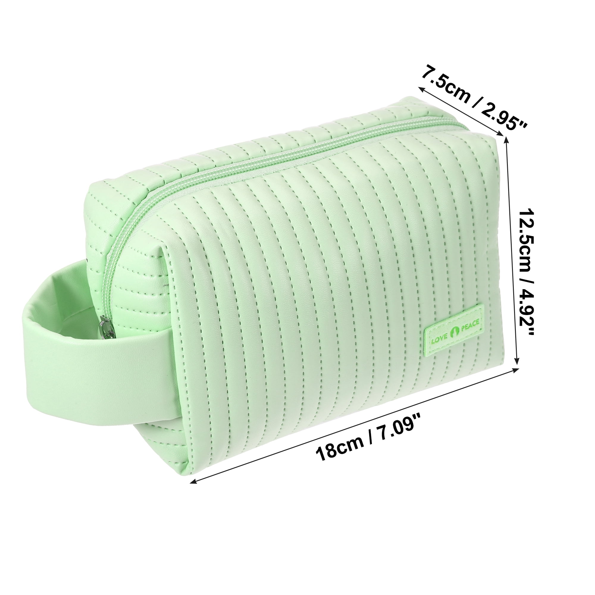 Unique Bargains Floral Makeup Bag Zipper Flower Cosmetic Pouch Green