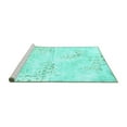 thumbnail image 2 of Ahgly Company Machine Washable Indoor Round Abstract Turquoise Blue Modern Area Rugs, 6' Round, 2 of 4