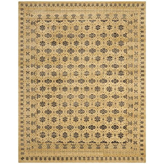 Safavieh  Couture Hand-knotted Marrakech Nastasja Traditional Oriental Wool Rug Ivory/Blue 8' x 10' 8' x 10' Indoor Living Room, Bedroom, Dining Room