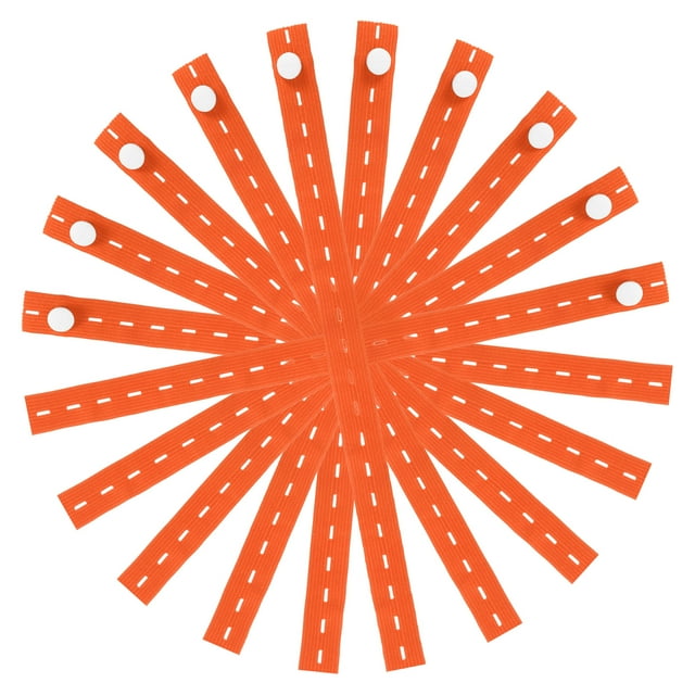Unique Bargains Clothes Storage Elastic Band with Buttonhole, 20Pcs Clothing Storage Strap, Clothes Organization System for Drawer Blanket Storage Band, Orange