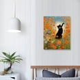 thumbnail image 3 of Nawypu Gustav Klimt Garden Cat Print Canvas Wall Art | Famous Reproduction | Garden Flower Black Cat Poster | Funny Cat Floral Print Colorful Classic Art | Decorative Home Decor 16x20 inch, 3 of 4