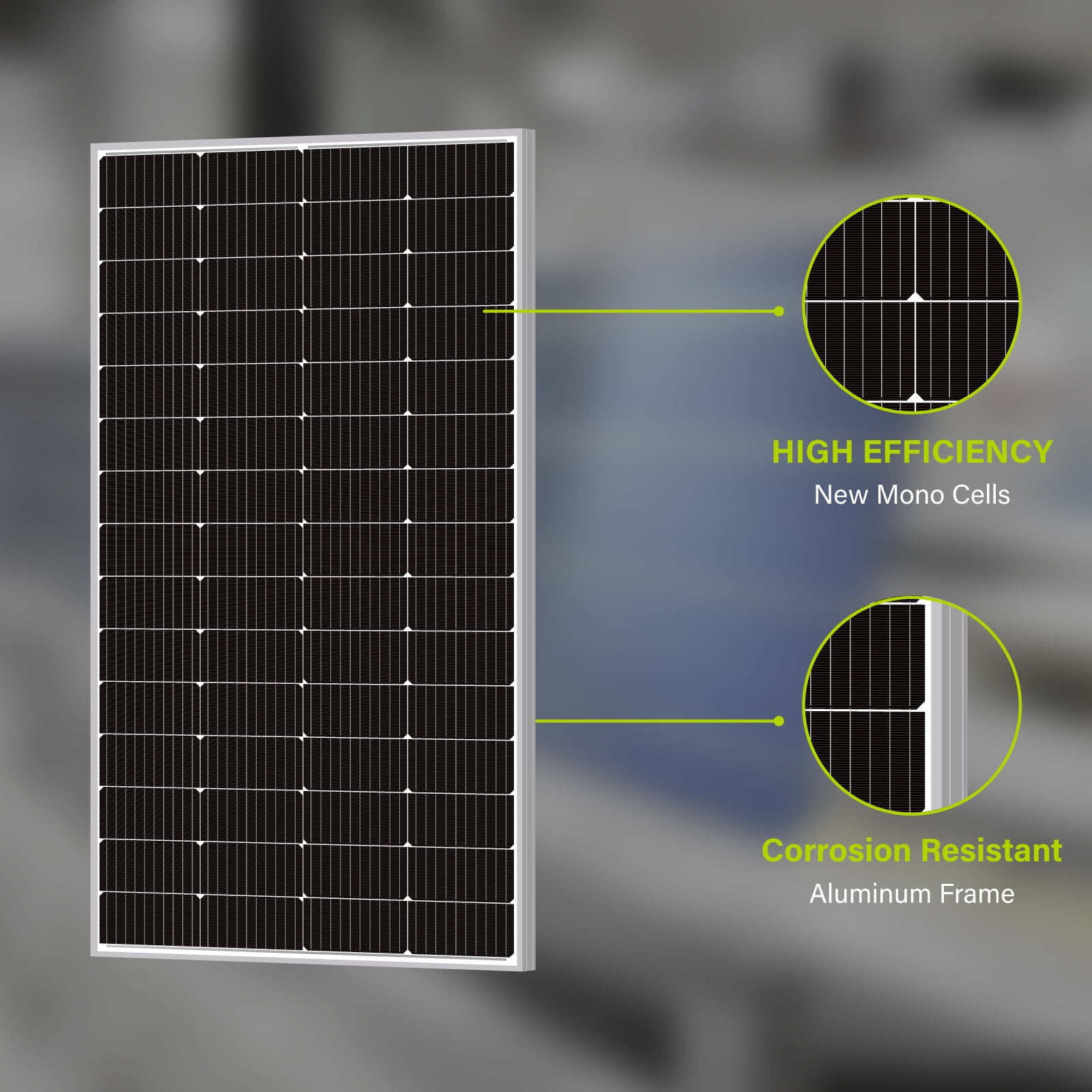 Newpowa 220W Monocrystalline Weather-Proof Solar Panel