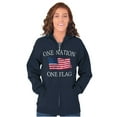 thumbnail image 3 of One Nation Distressed Flag USA Pride Zip Up Hoodie Men's Women's Brisco Brands X, 3 of 6