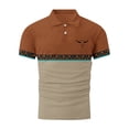 thumbnail image 5 of Blusa y camisa de manga corta con cuello vuelto para hombre, blusa de manga larga con solapa y botones estampados, blusa de poliéster para hombre, 5 of 5