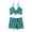 Green, variant on Brown Bikini Sets For Women Summer Casual Two Piece Retro Floral Print High Waist Boxer Swimming Trunks Suspenders Drawstring Lace Up Top For Beach Play