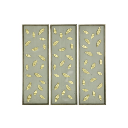 Gold Leaf Finish Set - Wire And Stamped Metal Leaves - Gold Finish - Set Of 3