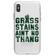 thumbnail image 1 of DistinctInk Clear Shockproof Hybrid Case for iPhone X / XS (5.8" Screen) - TPU Bumper Acrylic Back Tempered Glass Screen Protector - Grass Stains Ain't No Thang, 1 of 5