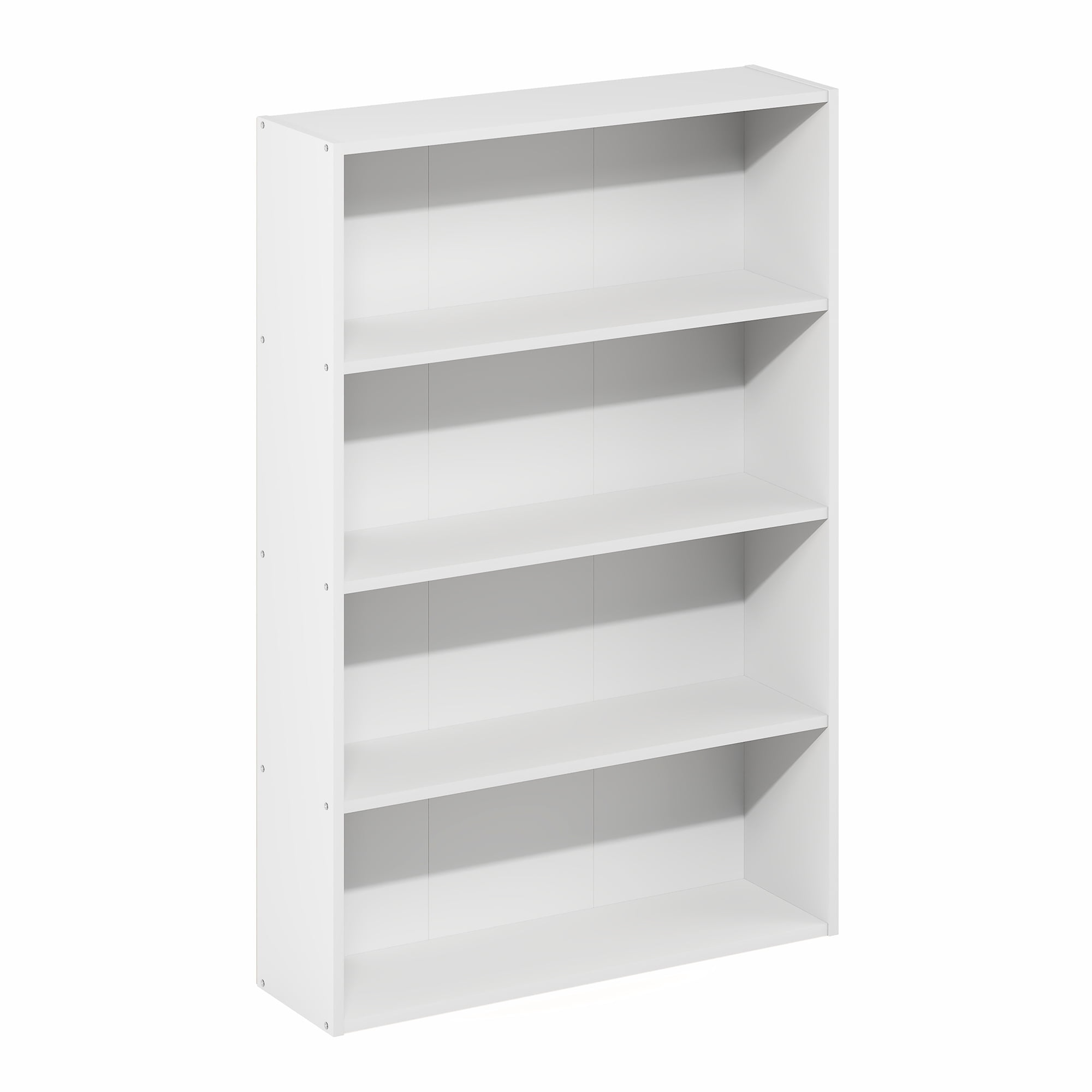 Furinno Basic 4-Tier Open Shelf Bookcase, Bookshelf, Storage Organizer, 6 x 24 x 35, White