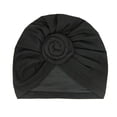 thumbnail image 1 of Turban Knot Inner Hijab Forehead Solid Color Simple Style Stretch Pleated Headscarf Universal Headwear Bonnet Wedding Black, 1 of 7