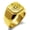 Gold, variant on Stainless Steel Freemasons Masonic Compass Engraved Square Flat Top Biker Style Polished Ring
