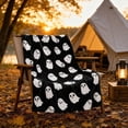 thumbnail image 6 of Sktrjpolfis White Ghosts Halloween Throw Blanket Soft Flannel Bed Couch Cover for Sofa Bedroom Home Decor, 6 of 6