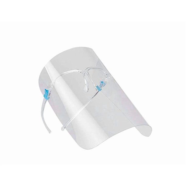 10px Careta Protectora Facial con Lentes Integrados Transparente Paquete de 10 Piezas, Diseño Cómodo y Visión Clara, Ideal para Uso Diario en Trabajo, Atención al Público y Actividades Generales