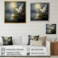 thumbnail image 4 of Designart "Orchids In Moonlit Waterscape I" Orchids Floater Framed Wall Art Living Room, 4 of 5