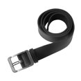 thumbnail image 2 of Cinturón negro para hombre, ajustable, sencillo, de moda, con hebilla de punta, cinturón de vestir para hombre para negocios, 43,3 pulgadas, 2 of 14