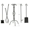 thumbnail image 6 of Uniflame 5 Piece Black Wrought Iron Fireplace Tools Set with Center Weave, 6 of 7