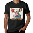 thumbnail image 2 of PIKWEEK  Animal Cool Lazy Pig Cute Happy Pig Glasses Art, Designed Shirt, Art Display, T-shirt Lover Gift Casual Breathable Men's, Women's, Boys', Girls' and Children's Black, 2 of 4