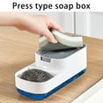 thumbnail image 7 of XMMSWDLA Cleaning suppliesKitchen With Sponge Scrub Pot Cleaning Soap Box Press Type Detergent Dispenser items (White), 7 of 7