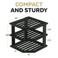 thumbnail image 5 of 3-Tier Bamboo Corner Shelf Organizer for Cabinets & Countertops, Plate & Bowl Rack Stand for Kitchen, Pantry or Bathroom, Freestanding Space-Saving Corner Storage, Black, 5 of 8