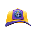 thumbnail image 1 of Gorra Visera curva con malla y ajustador Pook Calaca Amarillo, 1 of 3