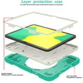 thumbnail image 3 of SaniMore for iPad 10th Generation 10.9" 2022 Case with Pencil Holder, 3-Layer Protection Cover Built-in Shoulder & Handle Strap & Kickstand Military Grade Shockproof Protective Shell, Mint, 3 of 8