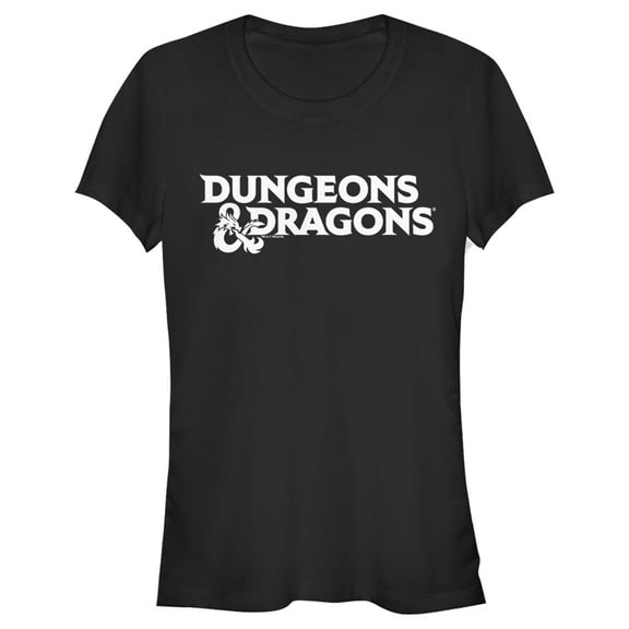 Junior's Dungeons & Dragons Classic Logo  Graphic Tee Black Medium
