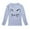 Grey, variant on WOYY Big Girls Cartoon Cat Print T Shirt Long Sleeve O-Neck T-Shirt Casual Fall Tshirt