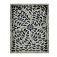 thumbnail image 5 of CC Home Furnishings Small Floral Capiz Tray with Handles - 15" - Black and White, 5 of 9
