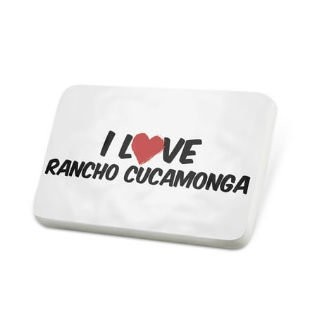 Porcelein Pin I Love Rancho Cucamonga Lapel Badge –