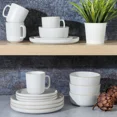 thumbnail image 3 of Gibson Home Zuma 16-Piece Plates, Bowls, & Mugs Dinnerware Set - Matte White, 3 of 3
