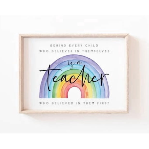 Kiloa Teacher Appreciation Behind Every Child Last Day of School Wall Art Poster, 8x12 UNFRAMED