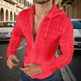 thumbnail image 2 of Razzly Men's Casual Zip Up Hoodie Long Sleeve Lightweight Sweatshirt Stylish Outdoor Active Wear Slim Fit Jacket(Red,XL), 2 of 5