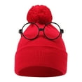 thumbnail image 3 of Red White Beanie Waldo Hat Christmas Pom Pom Striped Knit Hat with Glasses, 3 of 7