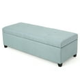 thumbnail image 4 of Noble House Hampton Light Blue Fabric Stoarge Ottoman, 4 of 9
