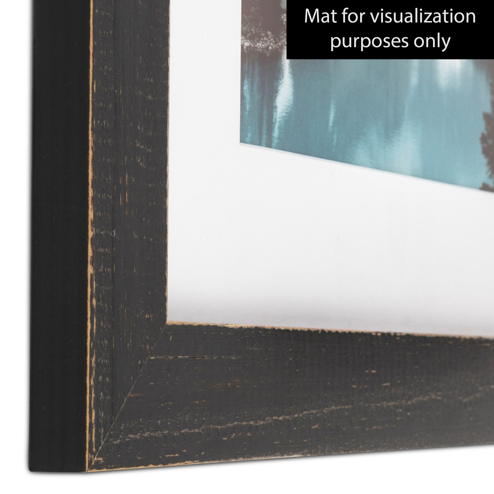 ArtToFrames 1.5" Custom Poster Frame  Distressed Black Wood 4592 Large 