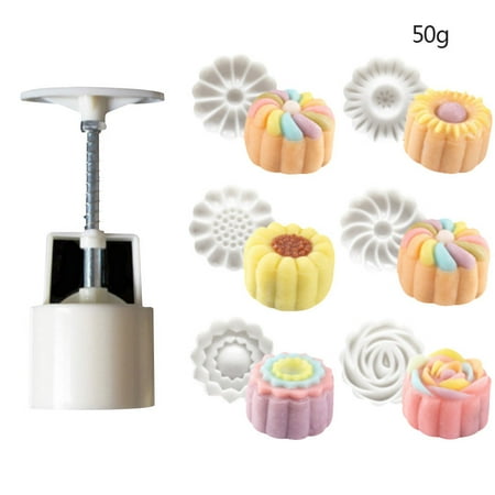 

100g 50g Round Pastry Mooncake Mold Cookies Mooncake Mould with Flower Stamps New