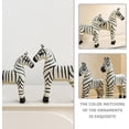 thumbnail image 4 of Hand-Carved Wooden Zebra Statue – Set of 2 Natural Wood Animal Figurines, Rustic Tabletop Decor for Living Room, Shelf, Office – Unique Home Accent, 4 of 9