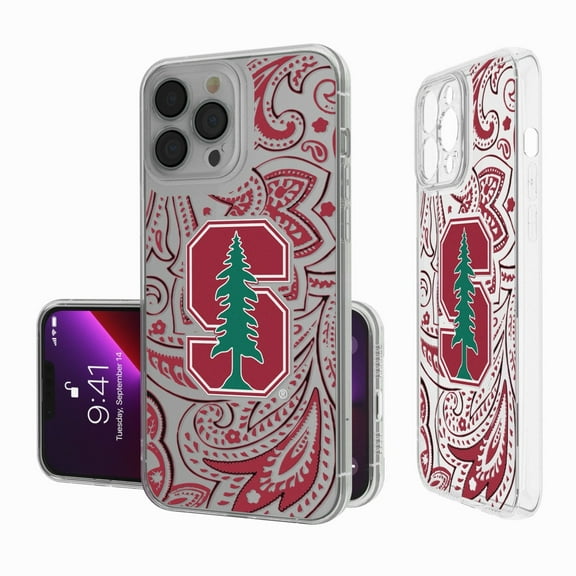 Stanford Cardinal iPhone Paisley Design Clear Case