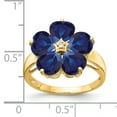 thumbnail image 2 of Primal Gold 14 Karat Yellow Gold 6mm Heart Sapphire and Diamond Ring, 2 of 4