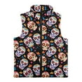 thumbnail image 4 of Xoenoiee Sugar Skull Heart Flower Print Boys Girls Polar Fleece Vest Jacket Lightweight Cute Coat Zipper Closure Sleeveless Warm Outerwear, 2T, 4 of 7