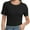 Black, variant on Womens Scoop Neck T Shirts Basic Ribbed Tees Fitted Tshirt Plain Short Sleeve Tops Casual